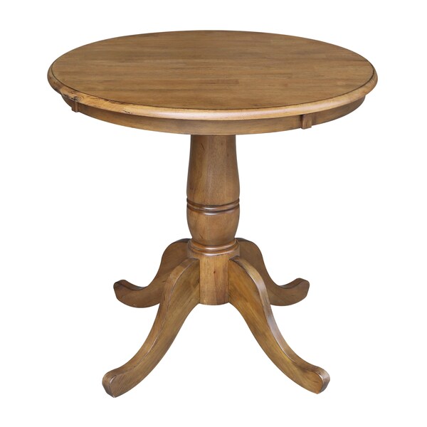 International Concepts Round 30 in Round Top Pedestal Table, 28.9 inH, Pecan, 30 in W, 30 in L, 28.9 in H, Wood, Pecan K59-30RT - main